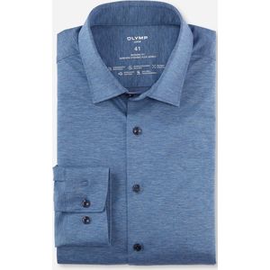 OLYMP 24/7 modern fit overhemd - mouwlengte 7 - tricot - lichtblauw - Strijkvriendelijk - Boordmaat: 42