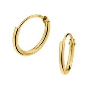 Robimex Oorbellen - Oorringen Ronde Buis 9 mm - Goldplated