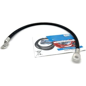 Accukabel 35 Mm² - 50 Cm - Koper Vermogensdraad Met M8 Ringoogjes - Rood - Startkabel - Stroomkabel Voor Accu En Omvormer