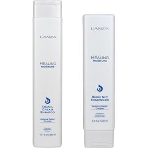 Lanza Healing Moisture Tamanu Cream Shampoo 300ml + Kukui Nut Conditioner 250ml