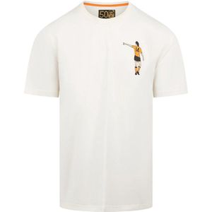 Cruyff - Nederland Dos Rayas Graphic T-Shirt - Crème Wit