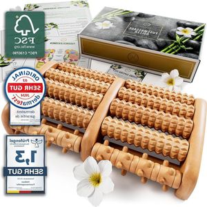 Voetmassageapparaat - Houten Voetmassageroller - FSC® 100% - Voor Hielspoor en Ontspanning van Voeten