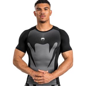 Venum Attack Rash Guard Compressie T-Shirt Zwart Grijs - L