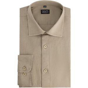 GENTS - Overhemd - Katoen - Taupe - Maat EU38/S