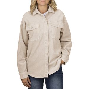 DENIMFY Dames Overhemdjas DFSophia bequem Beige M Volwassenen