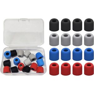 Geheugenschuim Oorkappen - 16 Stuks met Opbergdoos voor Hoofdtelefoon, Geluidsisolatie en Ruisonderdrukking