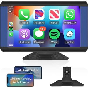 Draadloze 7 Inch Autoradio met Bluetooth, FM, Navigatie en Mirror Link