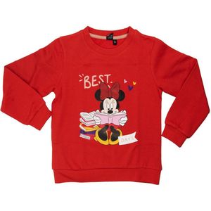 Disney Minnie Mouse Sweater / Sweatshirt - Best Days - Katoen - Rood - Maat 110/116