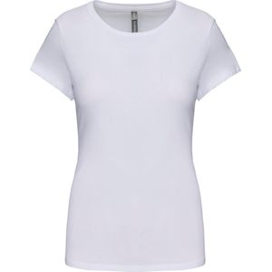 T-shirt Dames M Kariban Ronde hals Korte mouw White 97% Katoen, 3% Elasthan
