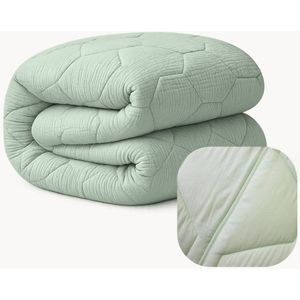 HappyBed Wasbaar dekbed zonder overtrek 200x200 - Bedrukt dekbed zonder hoes - Hoesloos Dekbed met Print - All year dekbed enkel - Tweepersoonsdekbed - Light Green