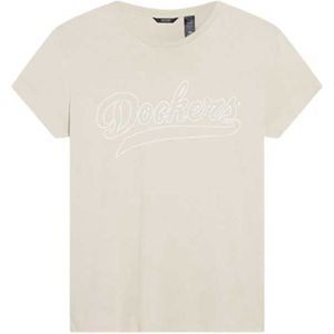 Dockers Graphic Slim T-shirt Met Korte Mouwen Beige L Vrouw