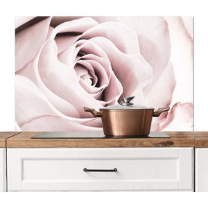 Spatscherm keuken 100x65 cm - Kookplaat achterwand Bloemen - Roos - Roze - Botanisch - Muurbeschermer - Spatwand fornuis - Hoogwaardig aluminium