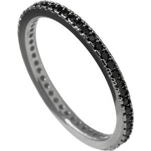 Diamonfire - Zilveren ring met steen Maat 18.0 - Black-plated - Alliance - Zwart