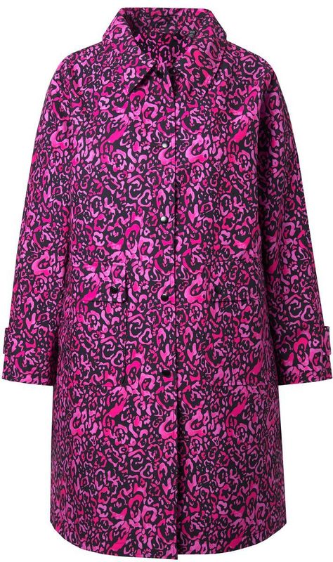 Angel of Style Angel of Style - Dames - Mantel gekleurd luipaardpatroon drukknopen - Hibiscusrood - Maat 42