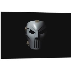 PVC Schuimplaat - Wit Masker op Zwarte Achtergond - 90x60 cm Foto op PVC Schuimplaat (Met Ophangsysteem)