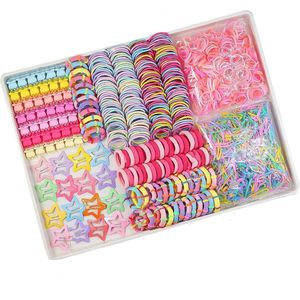 875 stuks Elastische haarelastiek voor kinderen – Haaraccessoires – Kleine Haar Elastiekjes- Dunne haarelastiek voor meisjes - Haarclip, haarspeld, haaraccessoire -13cm *17cm *3cm - Geschikt voor haarstyling voor kleine meisjes - Meerdere kleuren.