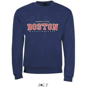 Sweatshirt 2-201 Boston Massachusetts -Rood - Navy, 3xL