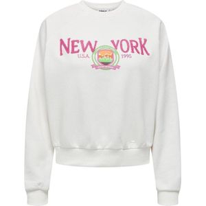 Only Trui Onlgoldie L/s Nyc O-neck Box Swt 15317023 Cloud Dancer/new York Dames Maat - M