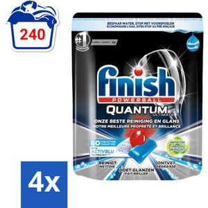 Finish Powerball - Quantum Ultimate - Vaatwastabletten - Ontvetter - 60 Tabletten - Voordeelverpakking - 4 stuks