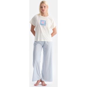 Dagi Dierenprint Pyjamaset met Korte Mouwen, Ronde Hals en Broek met Normale Taille