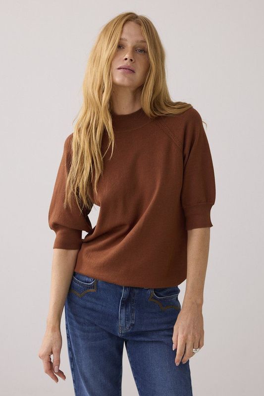 Summum - 7s7935-7980 - Sweater - Cacao - Korte Mouwen