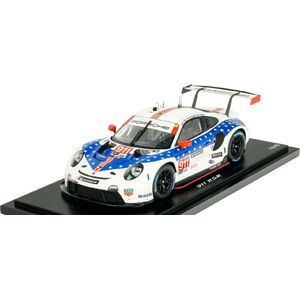 De 1:18 Diecast Modelcar van Porsche 911 991-2 RSR Porsche GT Team #911 Winnaar van de 12H Sebring IMSA van 2020. De coureurs waren N. Tandy / F. Makowiecki en E. Bamber De fabrikant van het schaalmodel is Spark. Dit item is all