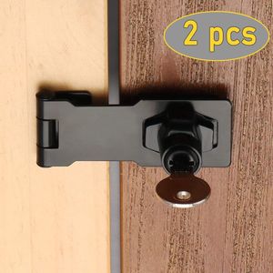 Gesp voor hasp-slot, haspvergrendeling van metaal, 2 verpakkingen van 7,5 cm (3 inch) lock hasp met sleutelsluiting en sleutelsluiting van metaal voor deuren, kasten en ramen
