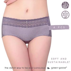 green-goose® Bamboe Dames Slip | 4 Stuks | Paars | Maat S/M | Duurzaam, Stretchy en Superzacht!