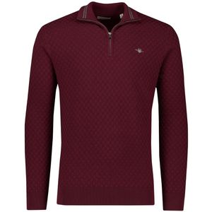 Gant - Half Zip Trui - Rood - Katoen - Normale Fit