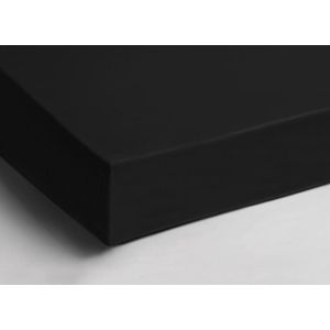Zachte Katoen Hoeslaken Lits-jumeaux Zwart | 160x200 | Ademend En Soepel | Perfecte Pasvorm