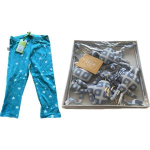 Setje - Billy Lilly - Babykleding - legging - blauw azuur/wit - ster - meisjes + boxemobiel - blauw 4