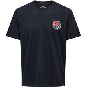 T-shirt heren- Onshardy Regular TEE- Korte mouwen- Ronde hals- Logo borst- Dark navy- Only & Sons- L