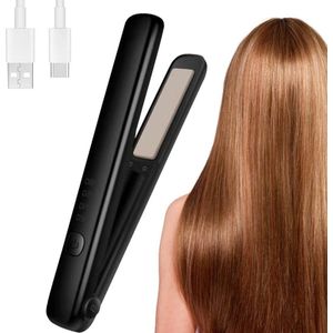 2-in-1 draadloze stijltang met USB-C opladen en lcd-display - keramische stijltang voor krullen en stijlen - 120-180 °C - dik en lang haar