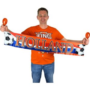 Holland Oranje Sjaal Met Samba Ballen - EK/WK - Voetbal - 160 x 20 CM