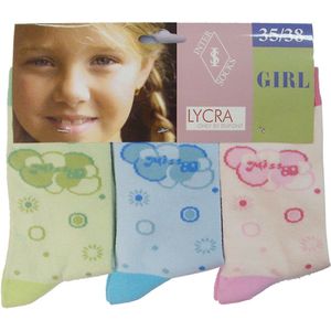 Meisjessokken multipack - katoen 6 paar - girl80 - maat 39/42