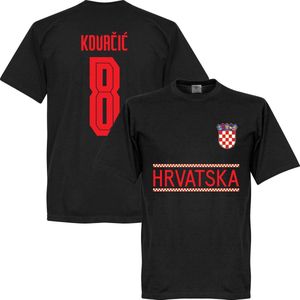 Kroatië Kovacic 8 Team T-Shirt 2021-2022 - Zwart - 4XL