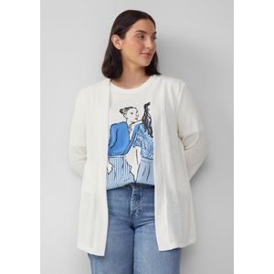 s.Oliver - Gebreid Vest - Ecru - Knitwear - Driekwart Mouw