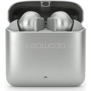 LEDWOOD LD-S20-SIL - TITAN S20 TWS in-ear earphones met metallic oplaadcase, zilver