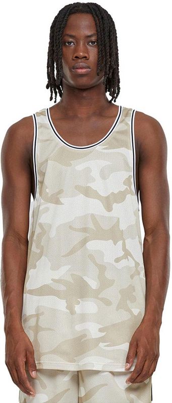 Urban Classics Camo Mesh tanktop voor heren, verkrijgbaar in vele verschillende kleuren, maten S tot 5XL, Simplesandcamo, S