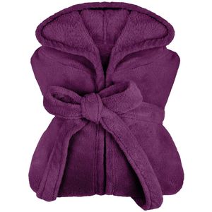 Unyqoos® Zachte en comfortabele uniseks badjas met capuchon in bessen kleur