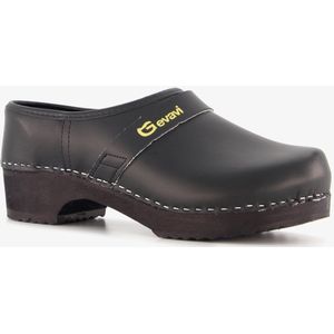 Gevavi leren klompen - Zwart - Maat 37 - Clogs