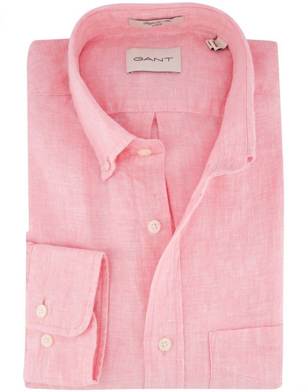 Gant - Overhemd - Roze - Linnen