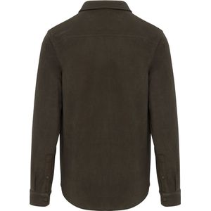 Overhemd Heren 3XL Kariban Lange mouw Dark Khaki / Storm Grey 100% Katoen