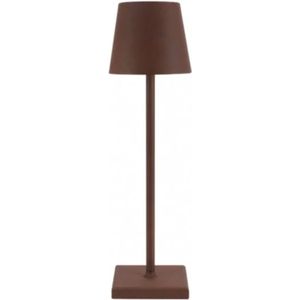 Sfeerverlicht® Tafellamp Oplaadbaar - Sfeerverlichting Binnen & Buiten - Dimbaar - Aluminium - 38 cm - Roest bruin