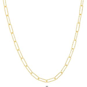 Twice As Nice Halsketting in 18kt verguld zilver, schakelketting 70 cm