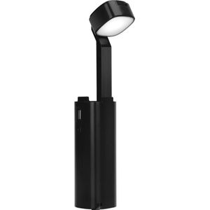 LED Bureaulamp - Igia Cluno - 3W - USB Oplaadfunctie - Natuurlijk Wit 4500K - Dimbaar - Rechthoek - Mat Zwart - Kunststof