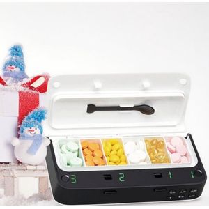 Slimme Pillendoos - Pillendispenser met Alarm - Draagbare Medicijndispenser - 6 Compartimenten - Tot 7 Alarmen per Dag