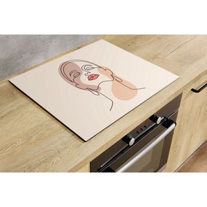 Inductiebeschermer - Lineart face - 89.6x51.6 cm - Inductiebeschermer - Inductie Afdekplaat Kookplaat - Inductie Mat - Anti-Slip - Keuken Decoratie - Keuken Accessoires
