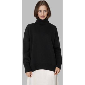 Ladies loose chunky sweater 2025 lange kraag trui voor de herfst en winter casual gebreide mode kleding