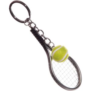 6x sleutelhanger tennis decoratie knutsel hobby bedankje geschenk weggeefgeschenk themafeest tennisracket